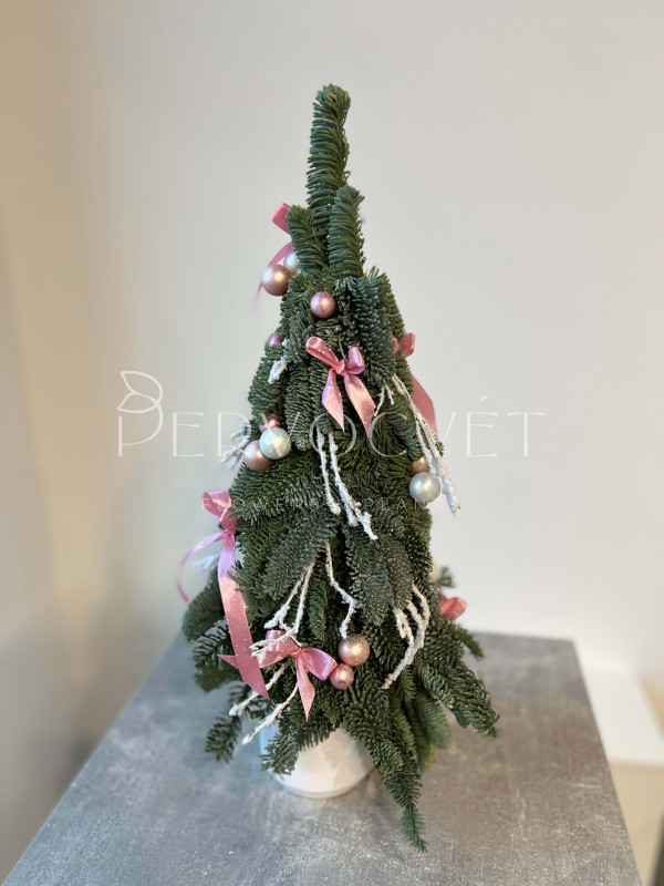 Елочка из нобилиса 40 см #116 с декором бантиками