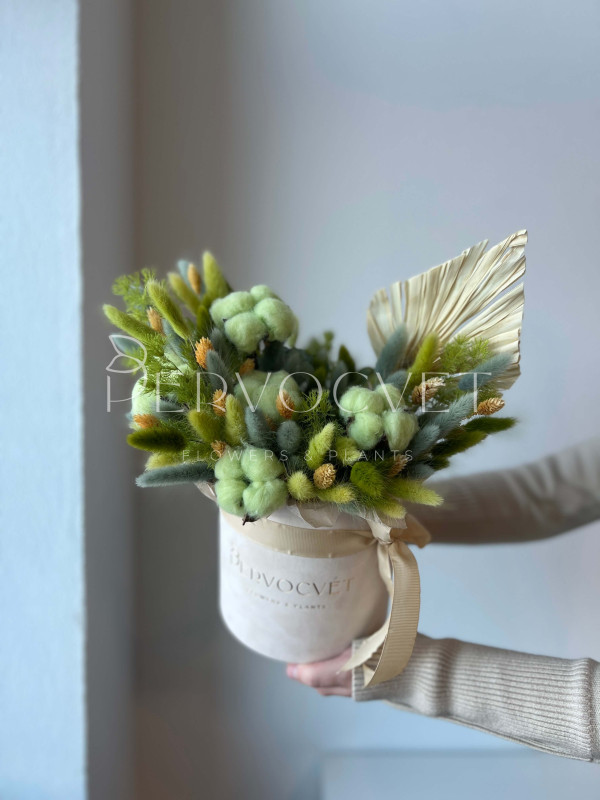 Композиция из сухоцветов #60 в зеленом цвете