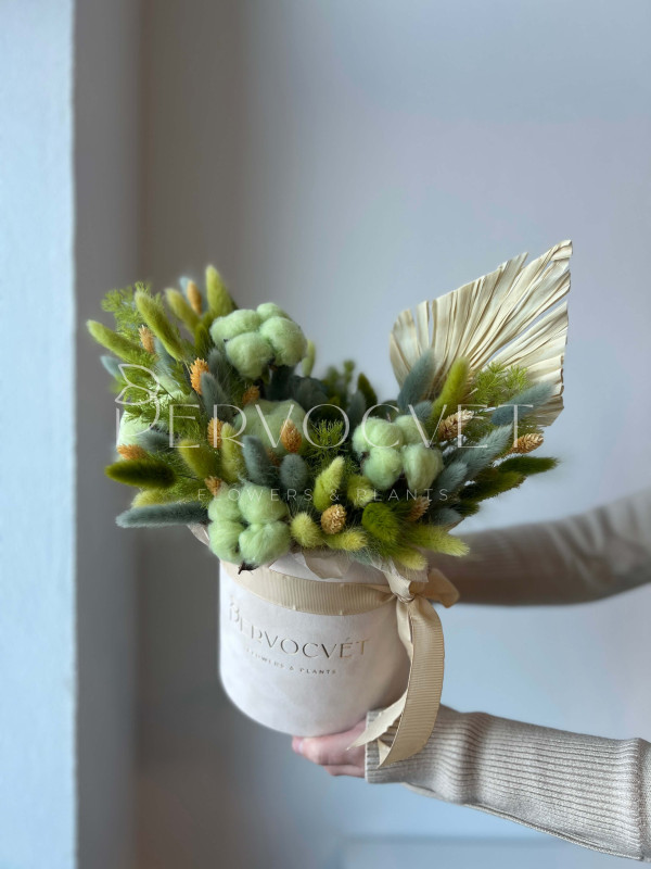 Композиция из сухоцветов #60 в зеленом цвете