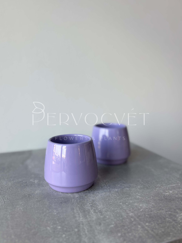 Кашпо керамическое Фиолетовое d 6.5 см