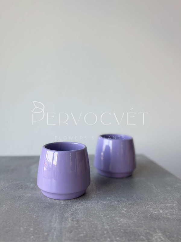Кашпо керамическое Фиолетовое d 6.5 см