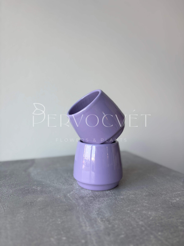 Кашпо керамическое Фиолетовое d 6.5 см
