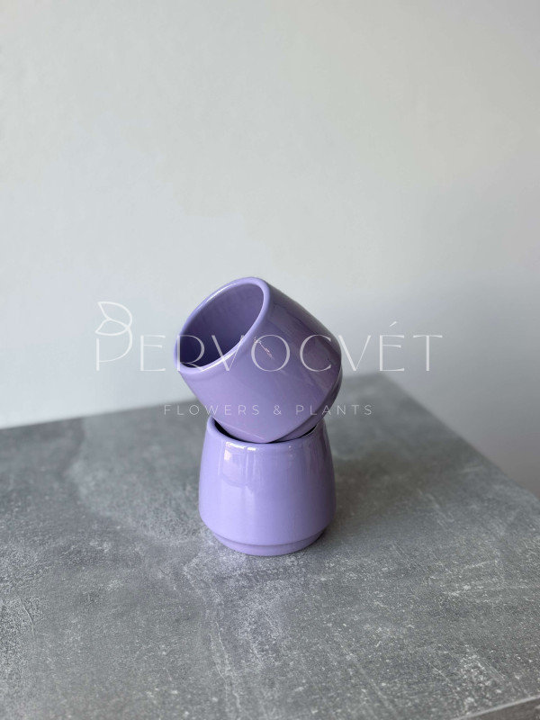Кашпо керамическое Фиолетовое d 6.5 см