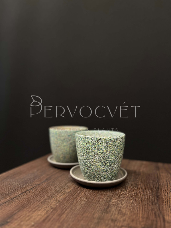 Горшок керамический (зеленая скорлупа) D 10.5 см