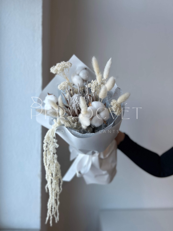 Букет из сухоцветов #34 протея и хлопок