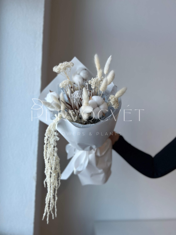 Букет из сухоцветов #34 протея и хлопок