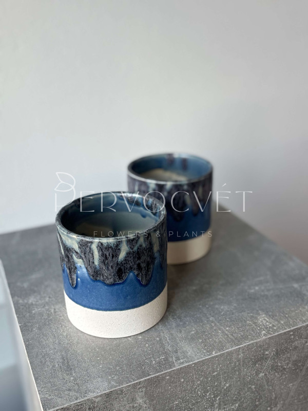 Кашпо керамическое "Синее море" d 12 см