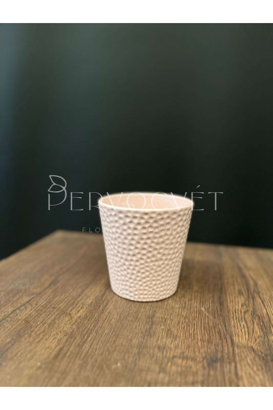 Кашпо керамическое "Нежно-розовое" d12 см